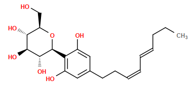 CCC/C=C/C=C\CCc1cc(O)c([C@@H]2O[C@H](CO)[C@@H](O)[C@H](O)[C@H]2O)c(O)c1