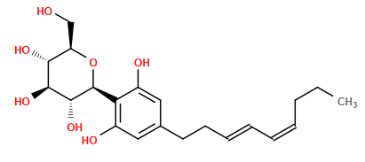 CCC/C=C\C=C\CCc1cc(O)c([C@@H]2O[C@H](CO)[C@@H](O)[C@H](O)[C@H]2O)c(O)c1
