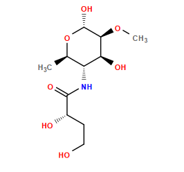 CO[C@H]1[C@@H](O)[C@H](NC(=O)[C@@H](O)CCO)[C@@H](C)O[C@@H]1O