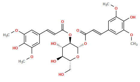 COc1cc(/C=C/C(=O)O[C@@H]2O[C@H](CO)[C@@H](O)[C@H](O)[C@H]2OC(=O)/C=C/c2cc(OC)c(O)c(OC)c2)cc(OC)c1O