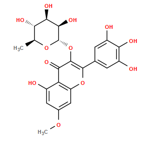 COc1cc(O)c2c(=O)c(O[C@@H]3O[C@@H](C)[C@H](O)[C@@H](O)[C@H]3O)c(-c3cc(O)c(O)c(O)c3)oc2c1