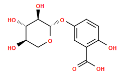 O=C(O)c1cc(O[C@@H]2OC[C@@H](O)[C@H](O)[C@H]2O)ccc1O
