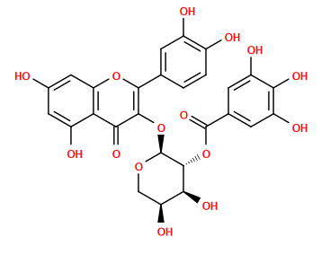 O=C(O[C@H]1[C@H](Oc2c(-c3ccc(O)c(O)c3)oc3cc(O)cc(O)c3c2=O)OC[C@H](O)[C@@H]1O)c1cc(O)c(O)c(O)c1