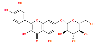 O=c1c(O)c(-c2ccc(O)c(O)c2)oc2cc(O[C@@H]3O[C@H](CO)[C@@H](O)[C@H](O)[C@H]3O)cc(O)c12