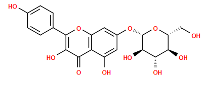 O=c1c(O)c(-c2ccc(O)cc2)oc2cc(O[C@@H]3O[C@H](CO)[C@@H](O)[C@H](O)[C@H]3O)cc(O)c12