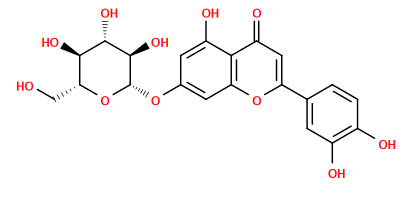 O=c1cc(-c2ccc(O)c(O)c2)oc2cc(O[C@@H]3O[C@H](CO)[C@@H](O)[C@H](O)[C@H]3O)cc(O)c12